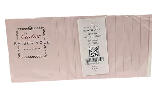 CARTIER 12 Pk Baiser Vole Eau De Parfum Perfume Sample .05 Fl Oz / 1.5 Ml NEW