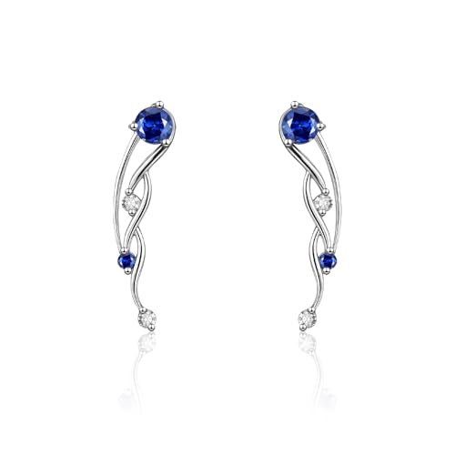 Watforsh Silver Crawler Climber Cubic Zirconia Earrings