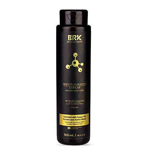 BRK Capillary Restructuring Hair Treatment | Brazilian Keratin Straight & Hydrated Hair | Enriched With Argan Oil, Keratin & Active Blend | Moisturizing, Anti-Frizz & Incredible Shine 500ml, 16.9fl.Oz