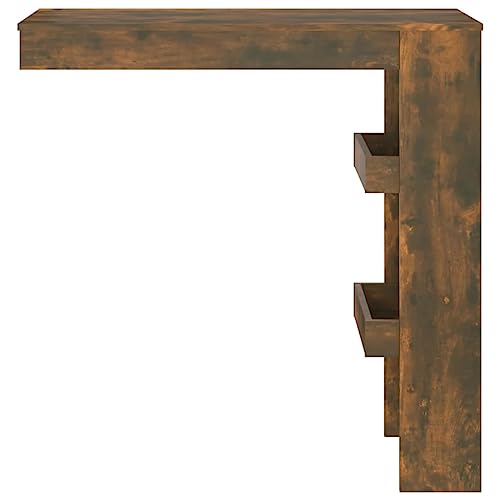 Table de bar murale chêne fumé pour apéritifs et cafés