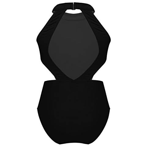 inlzdz Kids Girls Sleeveless Halter Cutout Waist Backless Gymnastics Leotard Ballet Dance Athletic Unitard Black 8 Cover