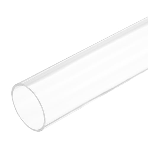 MECCANIXITY Acrylic Pipe Rigid Round Plastic Clear Tube 34mm ID 38mm(1.5 inch) OD 305mm(12") for Lamps and Lanterns, Water Cooling System 2pcs by MECCANIXITY - Used condition - US$8.11