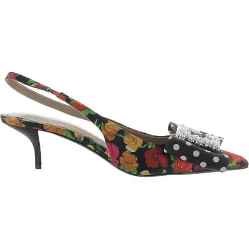Betsey Johnson Womens Birdy Floral Print Embellished Kitten Heels3