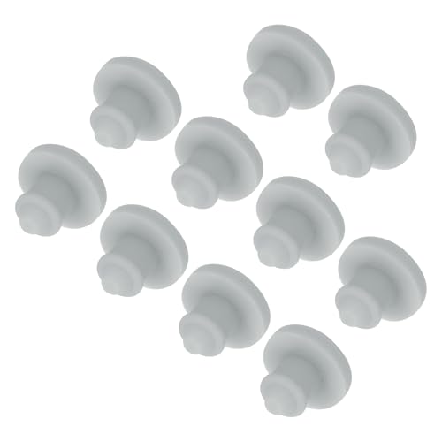 Image of MECCANIXITY 10pcs Silicone Snap in Locking Hole Plugs,3.5mm /0.1 Inch Mounting Diameter Narrow Groove Width 2mm Panel Seal Cover Round for Kitchen Bulkheads Waterproof Sealing Plugs Grey
