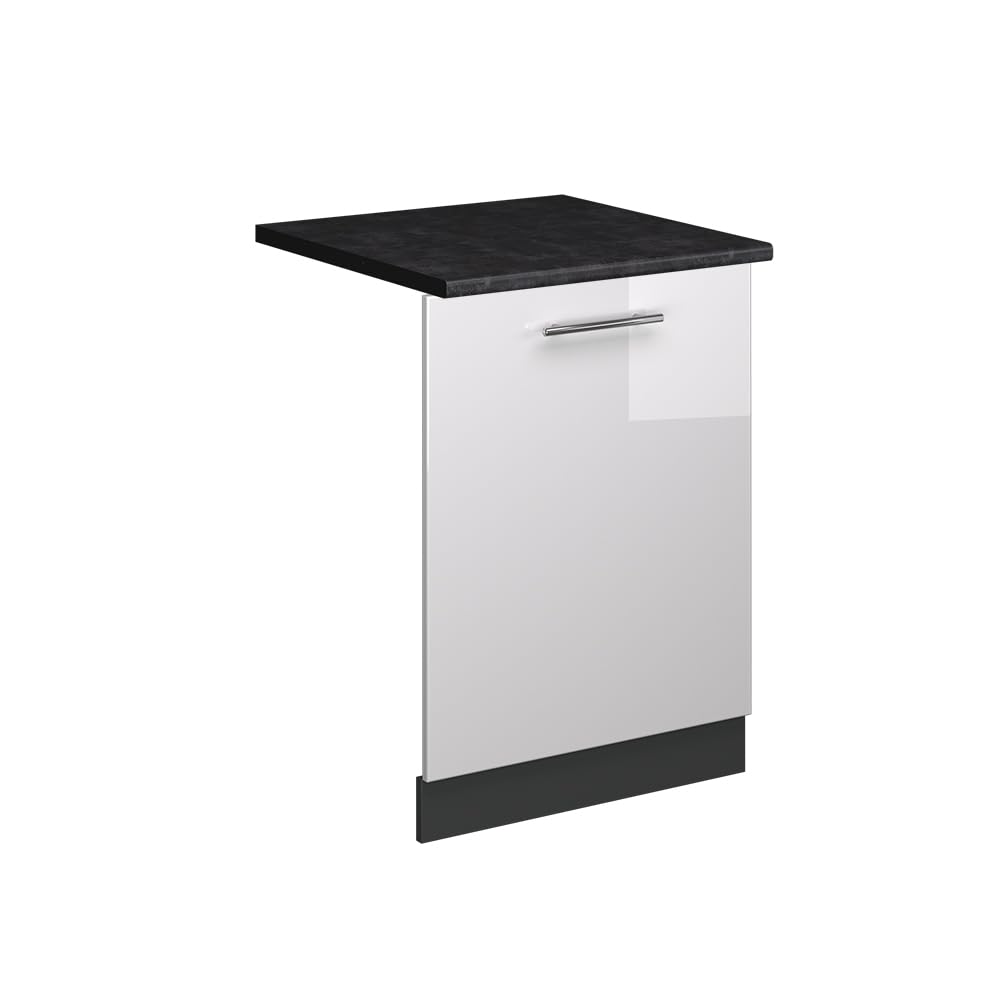 Vicco Panel przedni zmywarki "Fame-Line", Biały wysoki połysk, 60 cm | BP Antracyt, à combiner avec d'autres modules de la série Fame-Line