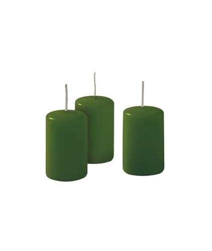 Cereria di Giorgio Risthò Velas diámetro 4 cm altura 7 - Verde oscuro - Paquete de 12 unidades