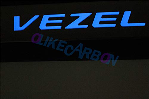 Olike For Honda Vezel 2016-2021 Fashion Style Car Led Door Sill Scuff Plate Entry Guard Door Sill Protector Trim (Outer) #TOP2