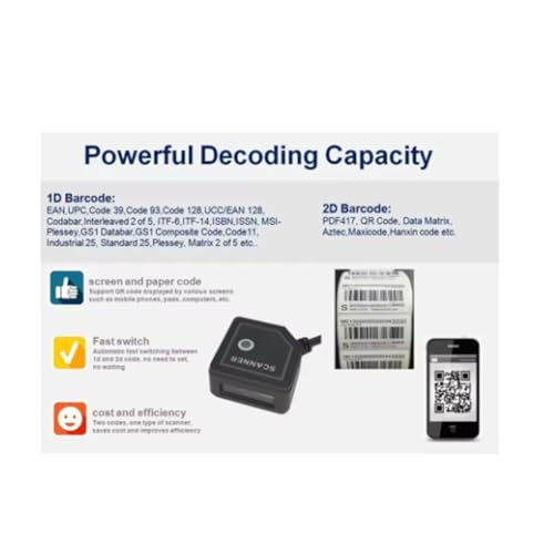 Module de scanner de code à barres fixe 1D 2D pour ligne de production industrielle 2m/s