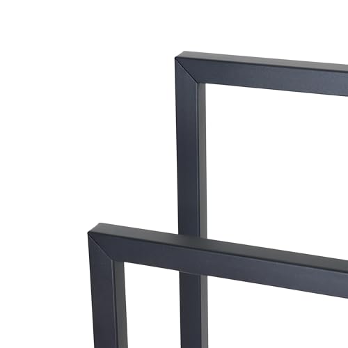 Porte-serviettes métal noir 2 barres Relaxdays support salle de bain - 8