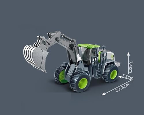 Image of Unbreakable Alloy Head Engineering Vehicle for Kids Boys Friction Powered Excavator Construction Truck Toy Set with Realistic Shape Models