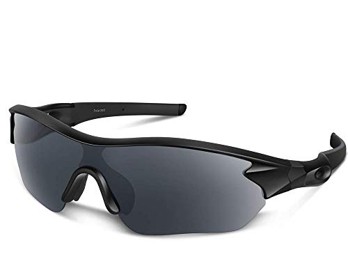 Polarized Sports Glasses for Men and Women – UV 400 Bike Glasses – Bicycle Eyewear with Interchangeable Lenses – Premium Sunnies for Cycling, Running, Fishing and Golf – Stylish and Durable Design…