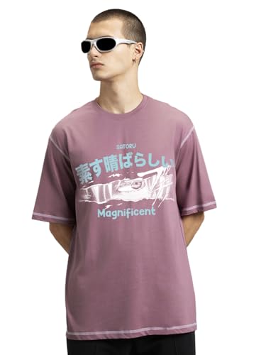 T-shirt surdimensionné graphique mauve idéal pour un style décontracté