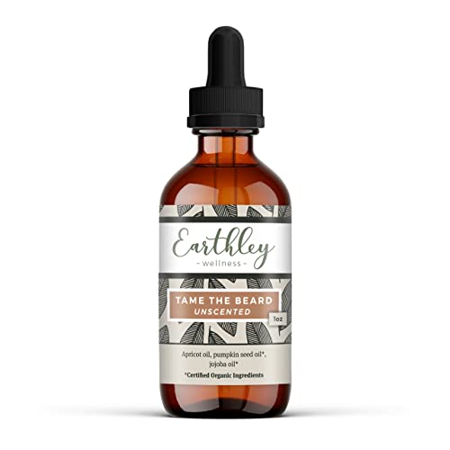 Earthley Wellness, Tame The Beard, All Natural Beard Oil, Soft, Smooth, Allergen-Free And Made With Plant-Based Oils, Conditions Skin And Hair, Leaves Hair Well-Groomed And Smelling Great (Unscented) #TOP7
