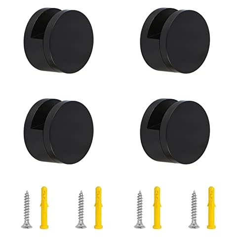 4 Pcs Round Mirror Clips, Zinc Alloy Glass Hanging Clips, , Frameless Mounting Glass Shelf Bracket Clamp Wall-Mounted Mirror Glass Hanging Clips Cover