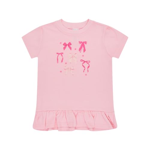 Image of Cudlie 5-Pack Toddler /Baby Girl Short Sleeve Tops - Premium Quality Shirt Tops for Lightweight Comfort and Style.