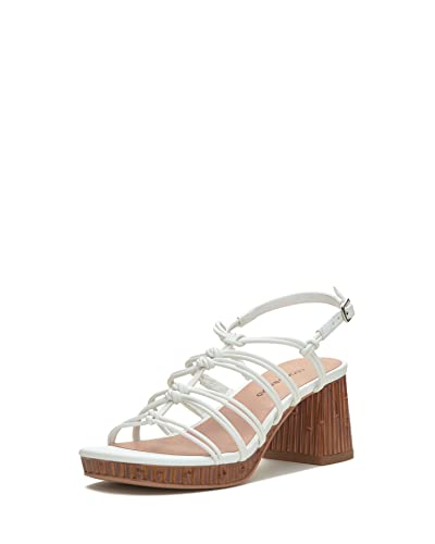 Lucky Brand Femme Bassie Sandale à Talon en Cuir Premium et Finitions Artisanales