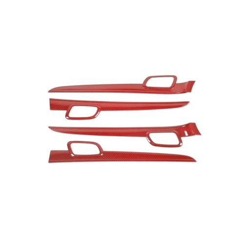 Pegatinas de manija interior para Jeep Grand Cherokee, fibra carbono roja B