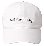 MIRMARU Baseball Dad Hat Vintage Washed Cotton Low Profile Embroidered Adjustable Baseball Caps (Bad Hair Day - White)