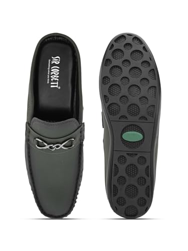 Image of SIR CORBETT Leather Back Open Loafers Shoes for Men (Size 6 to 13)