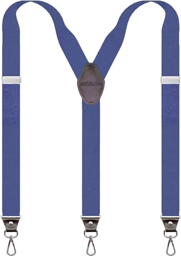 Image of Hook Suspenders for Men Swivel Hooks Adjustable Elastic Retro Suspenders