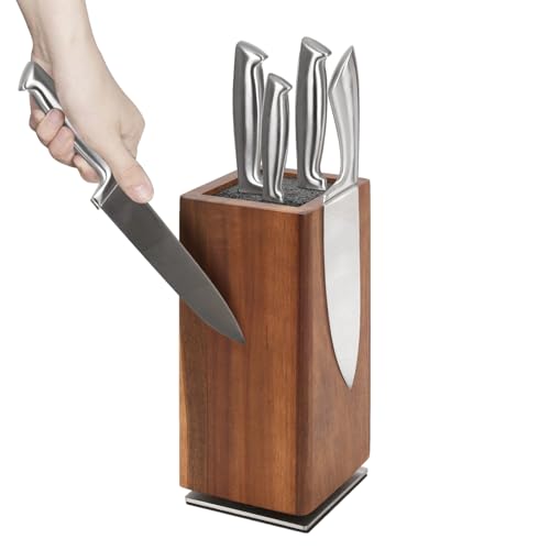 360°Rotation Knife Holder-Wood Knife Block-Universal Knife Holders-Kitchen Knife Holder-for Storage of Kitchen Knives