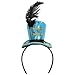 CHICTRY Drum Band Feather Hat Toy Soldier Headband and Tassel Epaulet for Circus Stage Performance Gold Sky Blue One Size