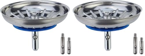 MINISMUS Colador Fregadero - a Prueba de Óxido Desague Lavabo Filtro Tapón, Presione y Tire - Apto para Lavavajillas Colador Drenaje Tapon Lavabo Accesorios Cocina (80 mm) (Paquete de 2)