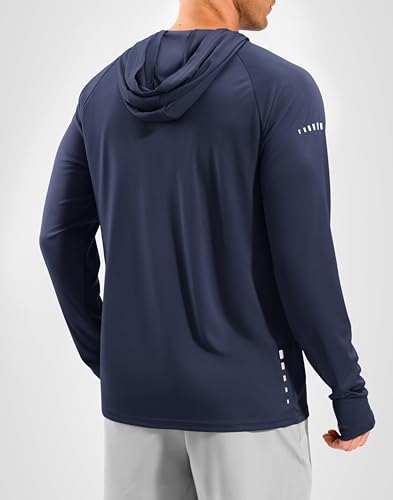 Image of Men's Sun Protection Hoodie Shirts Long Sleeve UPF 50+ Swim Shirts for Men Rash Guard Fishing Shirt Quick Dry