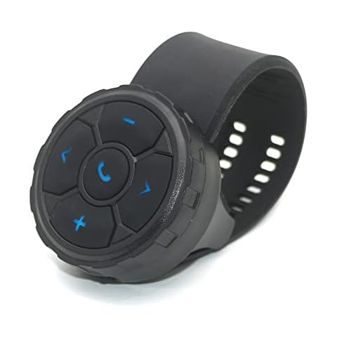 YuYue Electronic Wireless Bluetooth Media Button Remote Play Music/Take Phone Call/Selfie Controller Use for Car Motorbike Bike Steering Wheel Compatible with iOS or Android Cover