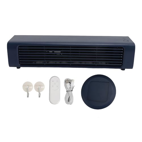 Enlybee Ventilador de mesa oscilante sin aspas, recargable por USB, silencioso, 3 velocidades, ventilador de escritorio portátil con ganchos de pared remotos para casa, oficina, camping