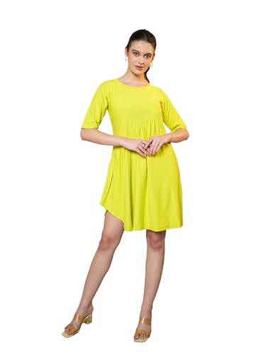 Image of Purvaja Women's Solid Half Sleeve Mini Dress