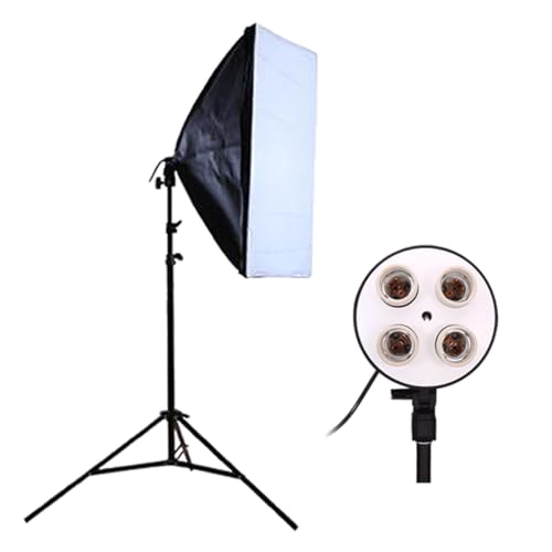 Kit Softbox para 4 lampadas com tripé de 2m, luz contínua para estúdio foto e vídeo