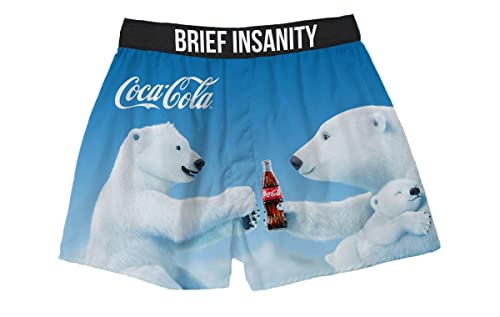 BRIEF INSANITY Coca-Cola Comfortable Fit Boxer Shorts | Coke Themed Graphic Print Boxers for Women & Men