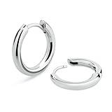 KRKC&CO フープピアス 15mm メンズピアス レディース シルバー925 金属アレルギー対応 両耳 14k金メッキ 18G ラウンドフープ シンプル メンズ レディース イヤリング ヒップホップ アクセサリー プレゼント (シルバー)