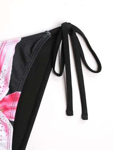 Image of ZAFUL Halter Swimsuits for Women Textured Backless 2 Piece Bathing Suits Cheeky High Cut String Tie Side Bikini Sets
