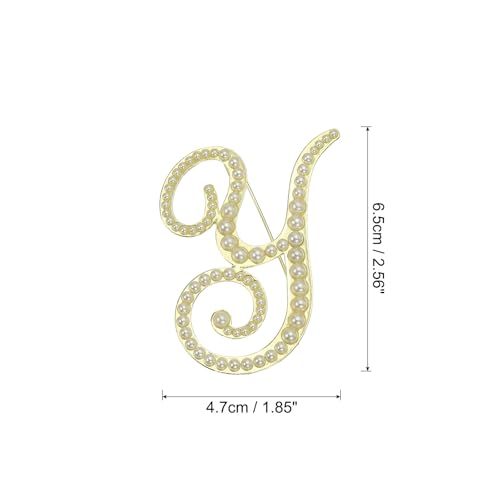Image of PATIKIL Letter Brooch Pins, Pearl Initial Alphabet Letter Lapel Badges Pin for Women Men Girl Wife Suits Clothes Dress Bouquet Coat Hat Bag Craft Party