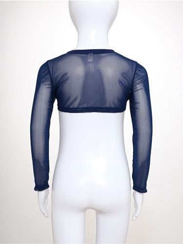 Kids Girls Swimming Cover Up Top Long Sleeve Mesh Crop Top Beach Sunproof Cover Up Top3