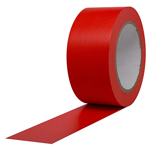 PRO Tapes & Specialties Pro 50 Premium Vinyl Safety Marking and Dance Floor Splicing Tape, 6 mils Thick, 36 yds Length x 2" Width, Red (Pack of 1)