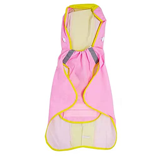 ペット用レインギア, ペット犬用反射レインコート 小型犬・中型犬・大型犬用 防水ジャケット レインコート 服(Pink,L)