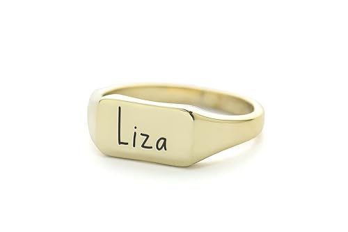 Bijoux personnalisés gravés sous forme de bague texte amusant rectangle