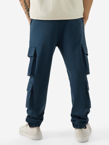 Image of The Souled Store Varsity Utility Men and Boys Pull On Cotton Oversized Joggers