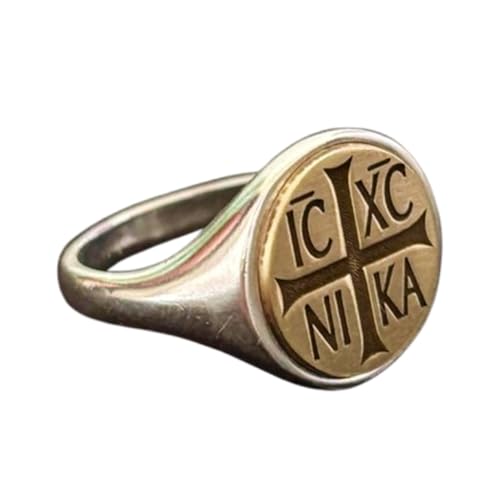 Bague croix orthodoxe en argent 925 massif et finition plaquée de haute qualité