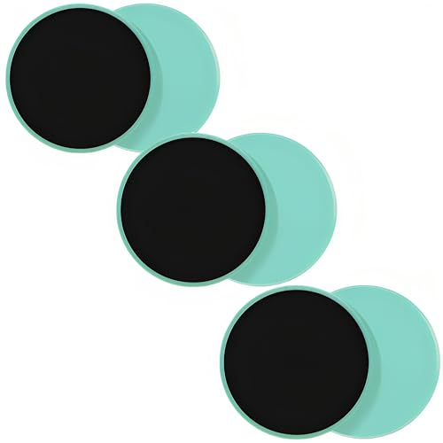 Tuokay 6 Pezzi di Sliders Esercizio Dischi Scorrevoli per Fitness Addominali, Dischi a Doppia Faccia Scorrevoli per Casa, Yoga, Fitness, Pilates, Esercizi per il Corpo, Moquette e Pavimentazione Verde