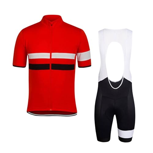 Cexiakong Maillot de ciclismo de manga corta para hombre, camiseta de ciclismo de verano, traje para hombre, traje de ciclismo para hombres, manga corta, transpirable, de secado rápido, Rojo 2, XXL