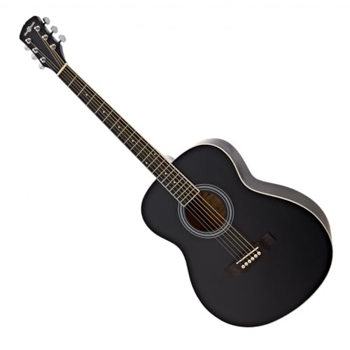 Gear4music   Guitarra acústica para zurdos, color negro