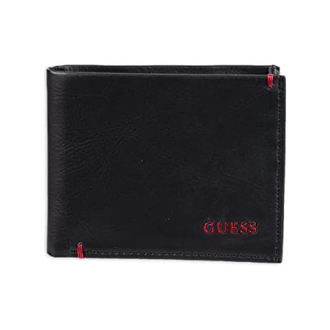 GUESS Julian Black/Red Leather Wallet Cover