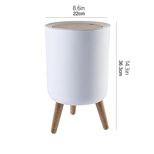 Tapa pequeña de madera para cubo de basura redondo de dormitorio 3