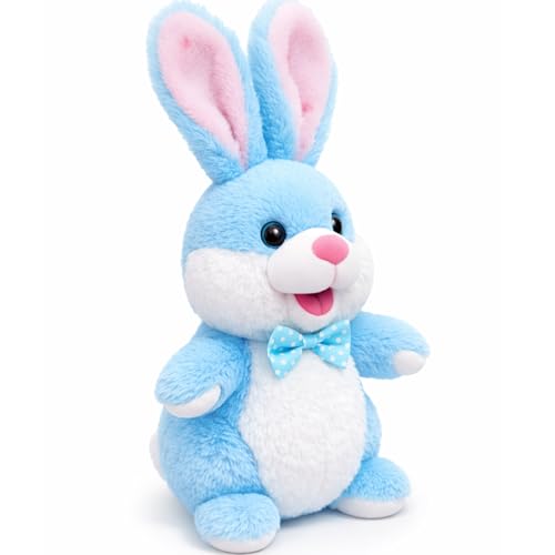Image of Interactive Talking Rabbit Toy for Kids - Blue Repeating Bunny Plush with Voice Recording, Music & Movement | Intelligent Walking & Talking Animal Toy | Battery Operated Soft Toy (Blue Rabbit)