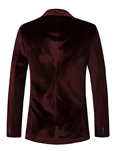 THWEI Mens Velvet Blazer Slim Fit Suit Jacket One Button Tuxedo Blazer Wedding Prom Dinner2