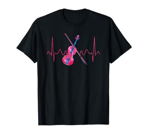 Regalo Para Violinista Música Latido Del Corazón Violín Camiseta